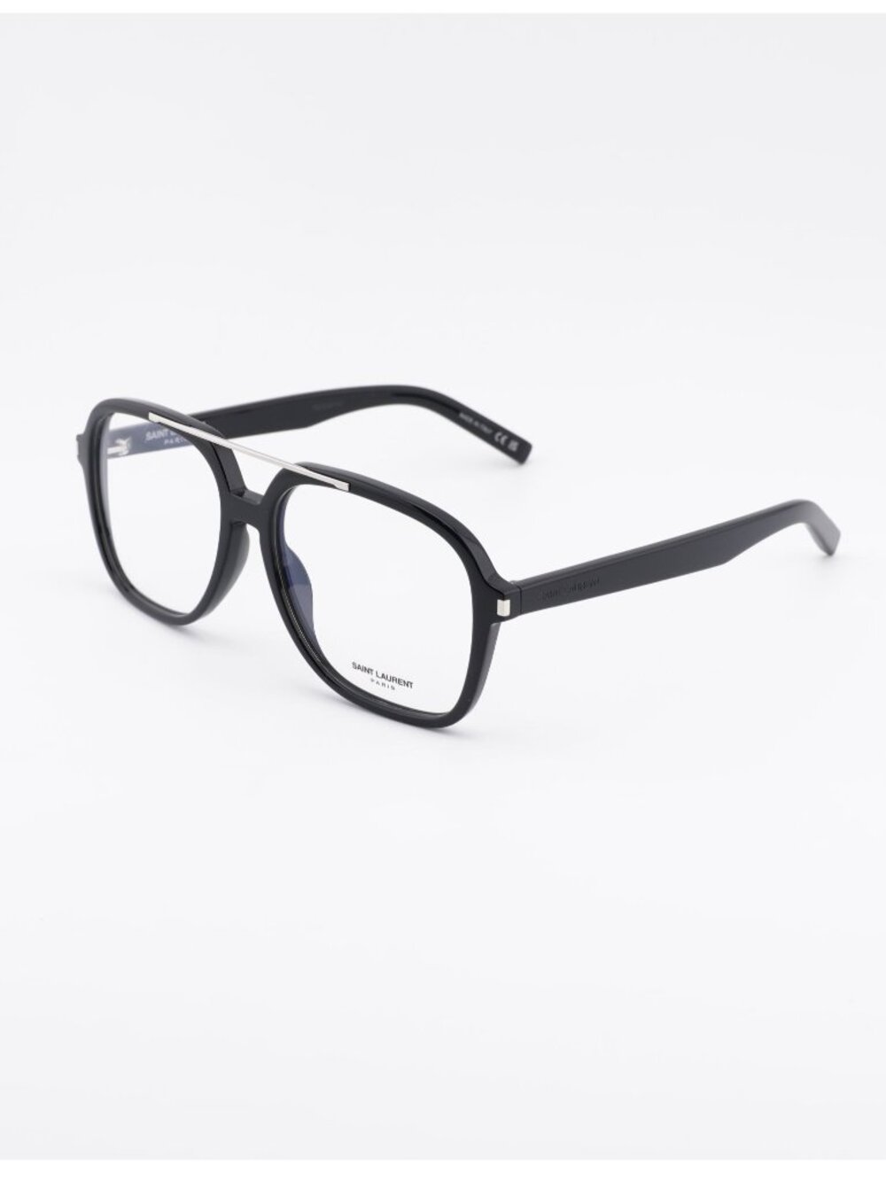Saint Laurent SL545 OPT 001 Eyeglasses Shiny Black 58mm Square Frame